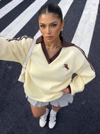 Women's Plus Size Shoulder Long Sleeve Sweatshirt Fall