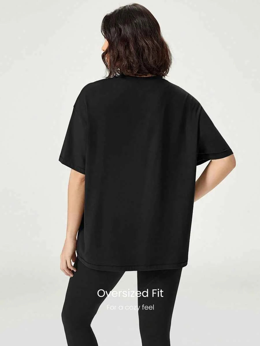 T-shirt Oversized Unisexe à Col Rond à Manches Courtes GLOWMODE en Pima Cotton