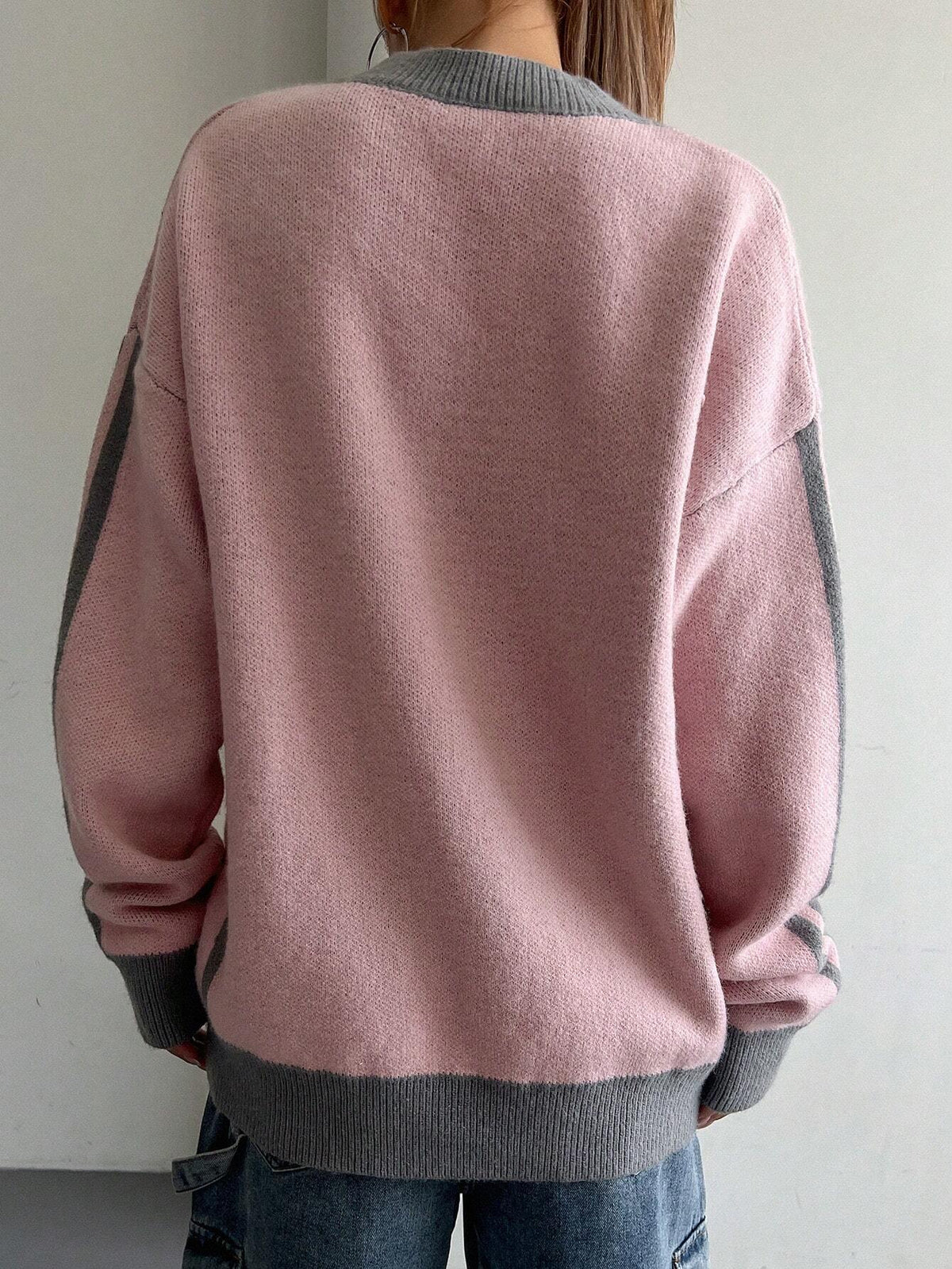 Women Campus Casual Colorblock Knit Sweater