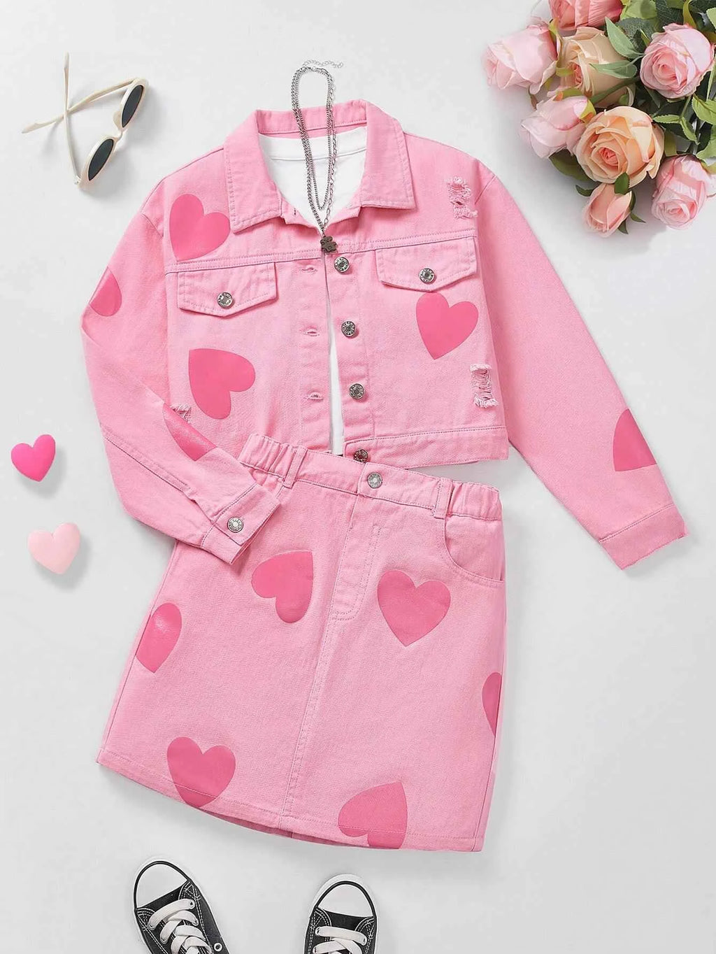 Denim Jacket With Split Skirt