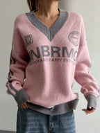 Women Campus Casual Colorblock Knit Sweater