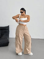 Plus Size Women's Khaki Cargo Pants
