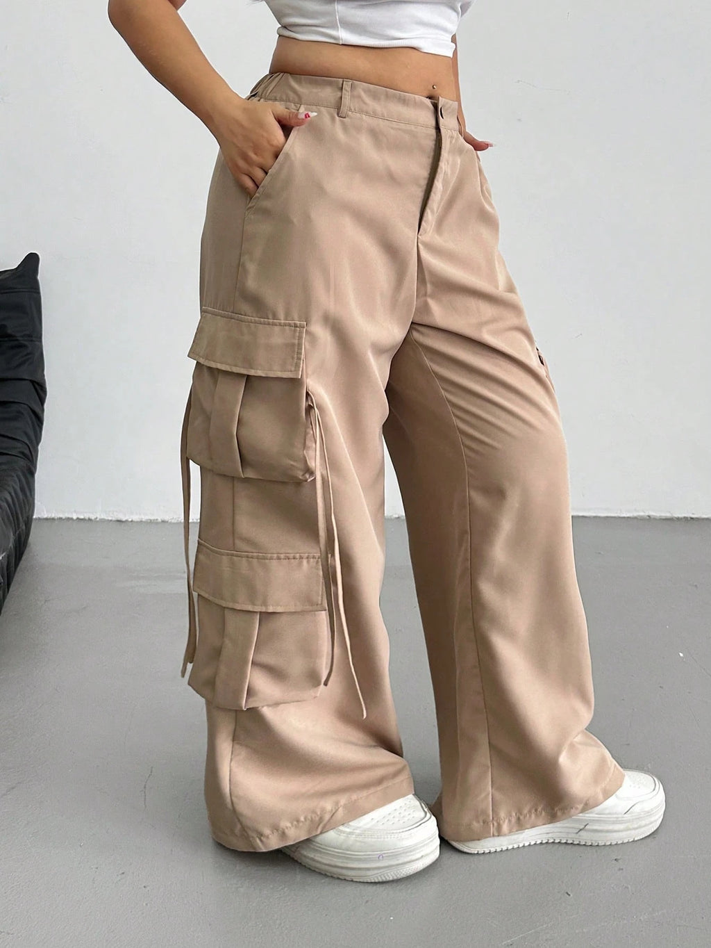 Plus Size Women's Khaki Cargo Pants