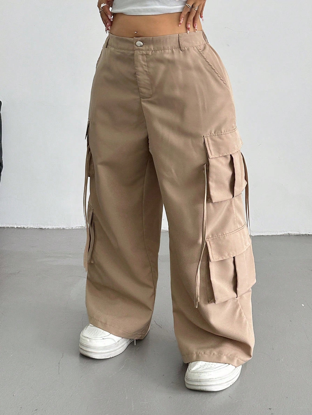 Plus Size Women's Khaki Cargo Pants