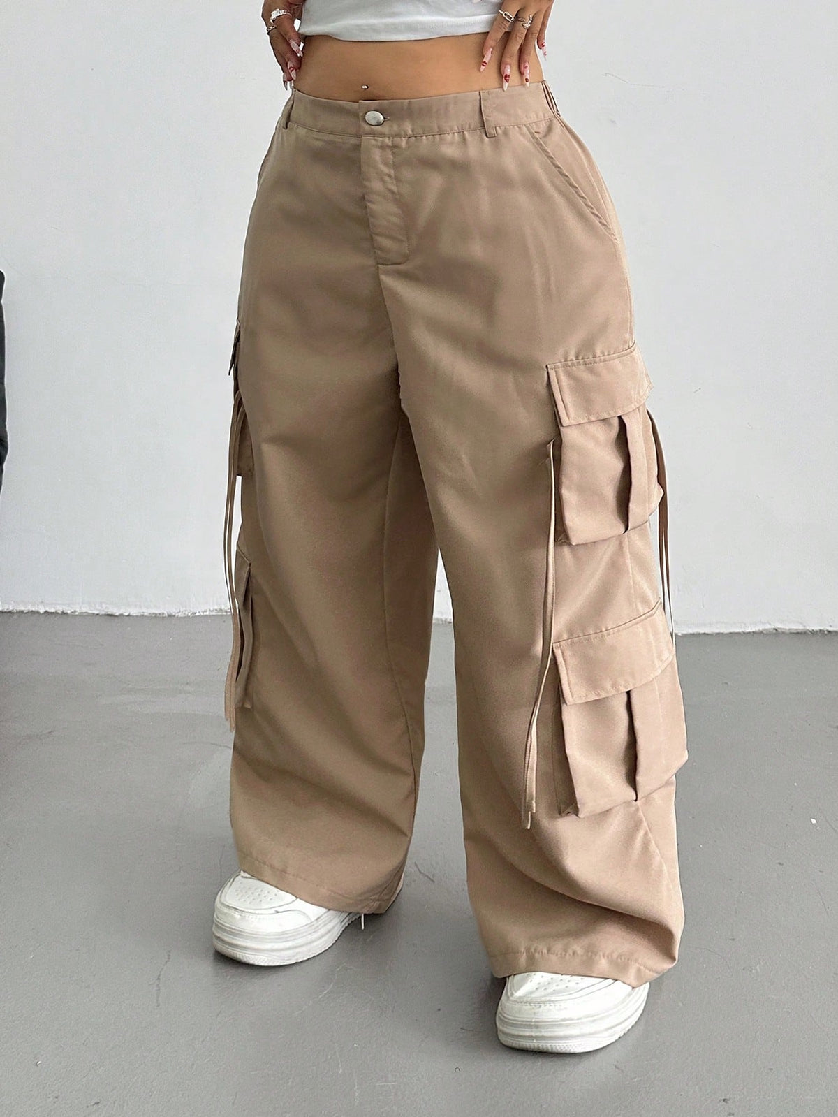 Plus Size Women's Khaki Cargo Pants