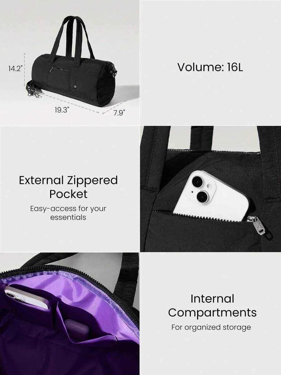 GLOWMODE Sac de sport zippé à double sangle - Grande capacité 16L