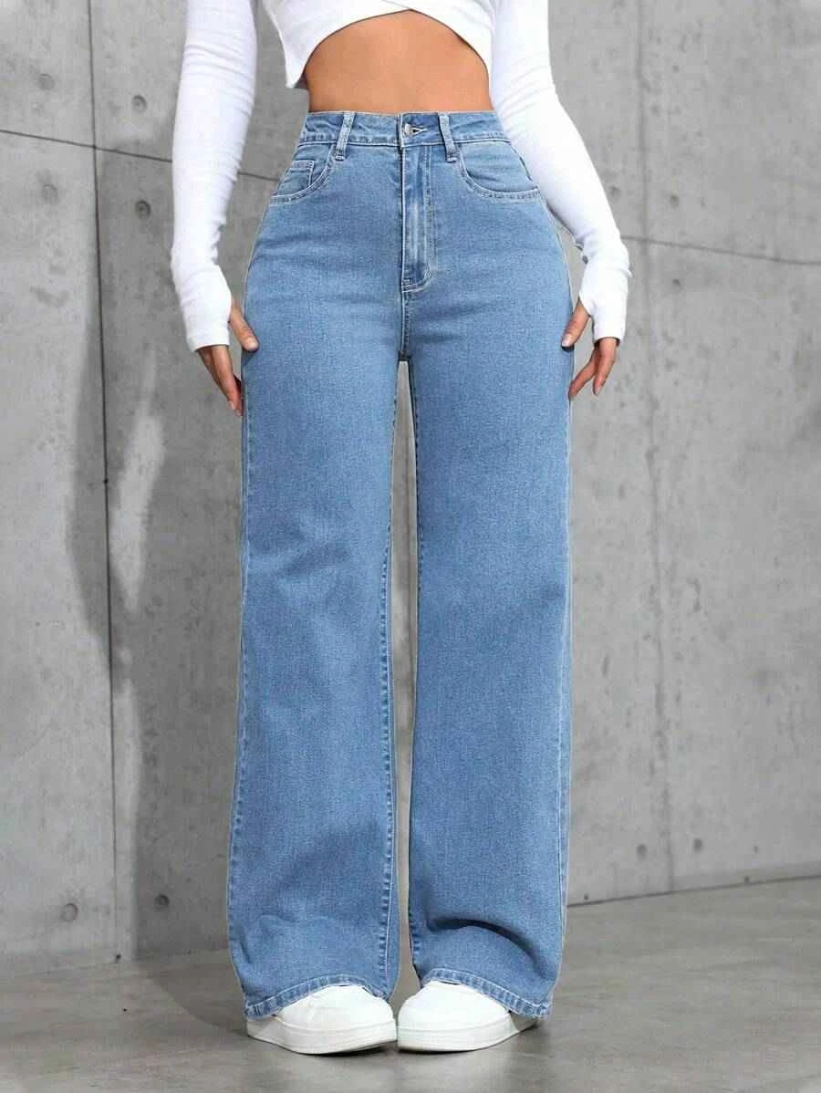 Jeans Droit Casual pour Femmes SHEIN Unity Y2K