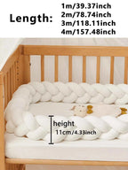1pc 3-Strand Braided Baby Crib Bumper Guardrail