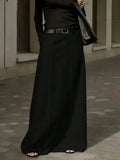 Plus Size A-Line Maxi Skirt - Black