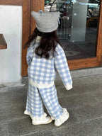 2pcs/Set Baby Girl Sweater Jacket & Knitted Pants Set Fall