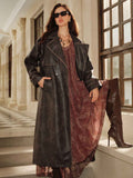 Vintage Long Leather Windbreaker