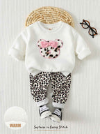 Baby Girl Leopard Print Bear Head