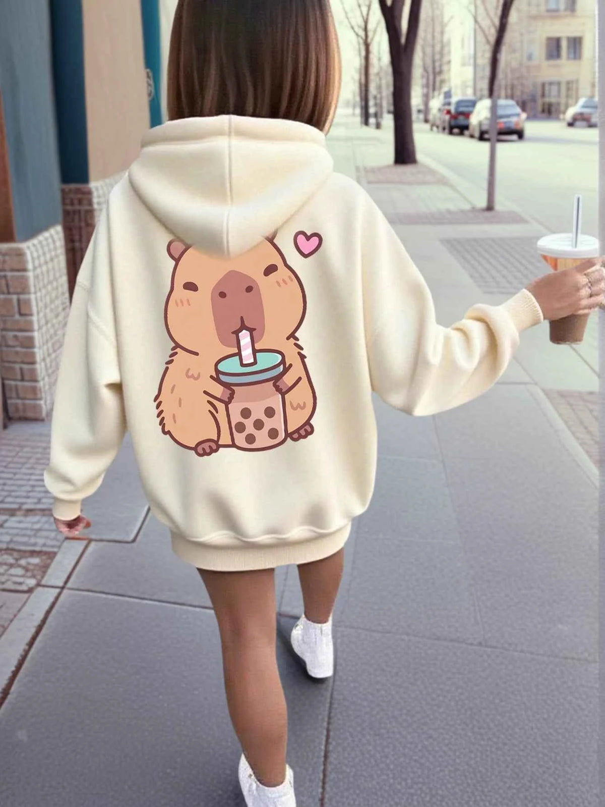Girls Casual Printed Pullover Sweatshirt