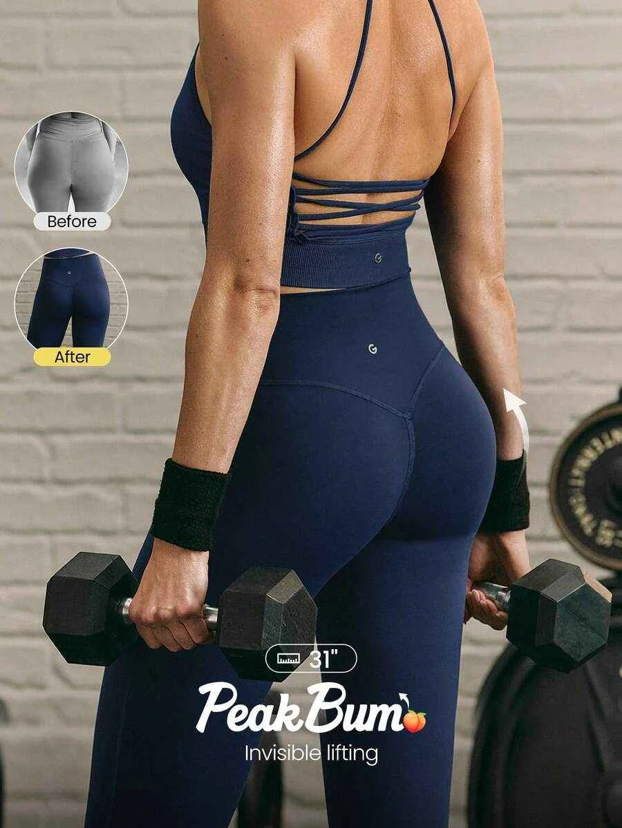 GLOWMODE 31" PeakBum Powersculpt™ Pantalons de Yoga Évacuation de la Transpiration Confort Cool Remontant Gluteus Entraînement Haute Intensité Printemps Été