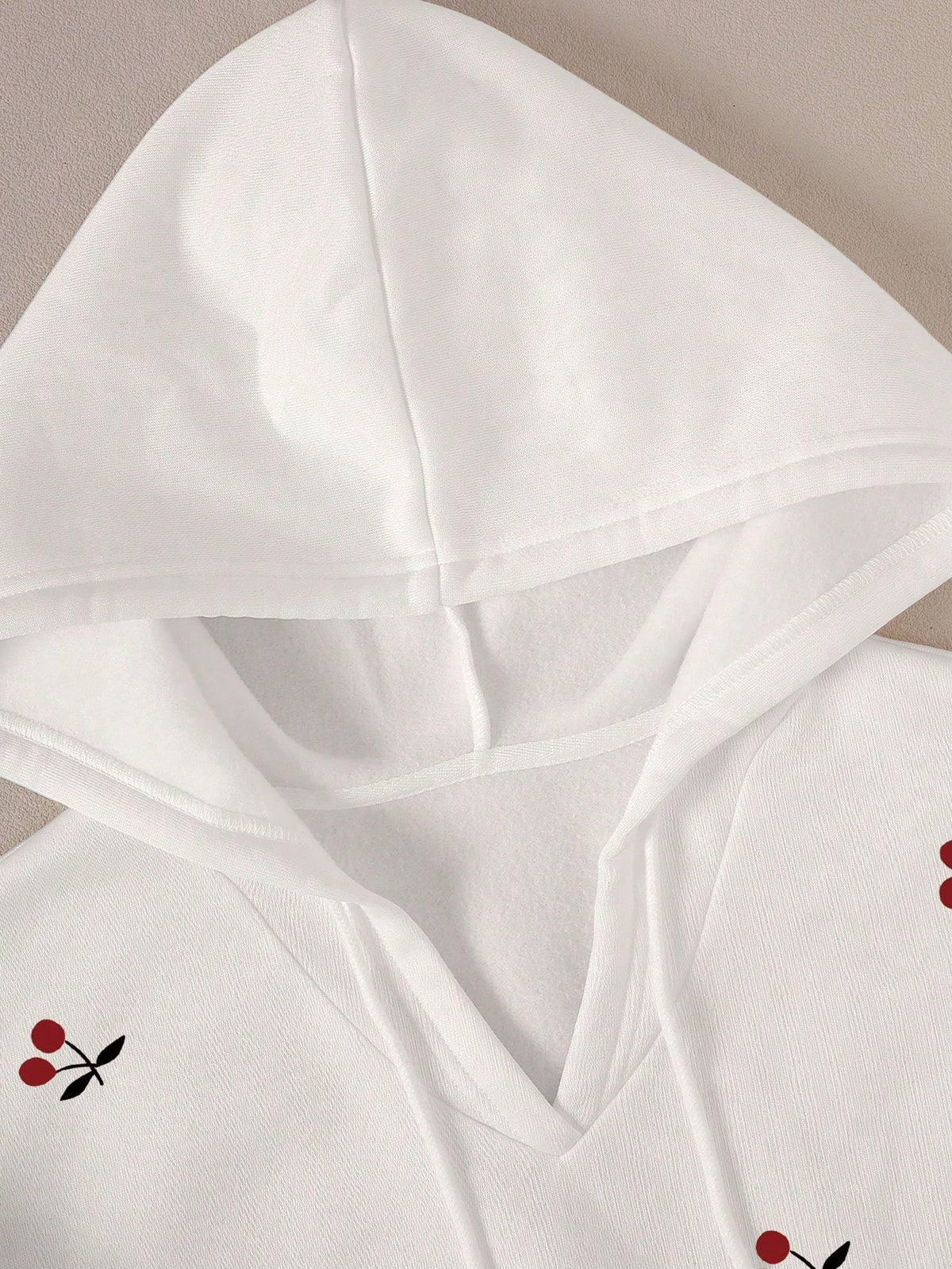 Women Cherry Print Hooded Sweatshirt