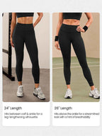Leggings de compression GLOWMODE 26" Powersculpt™ avec poches latérales invisibles, évacuation de la transpiration, séchage rapide pour entraînement intensif