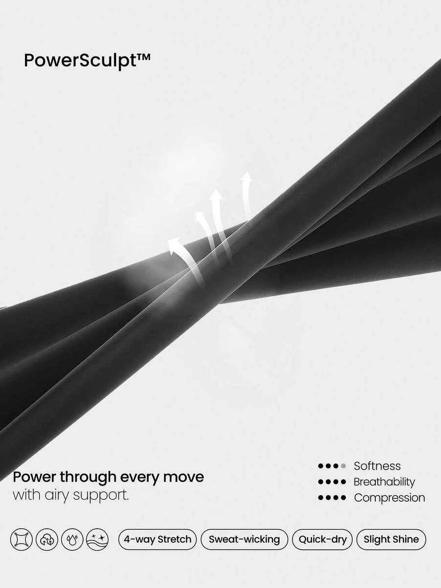 Leggings de compression GLOWMODE 26" Powersculpt™ avec poches latérales invisibles, évacuation de la transpiration, séchage rapide pour entraînement intensif