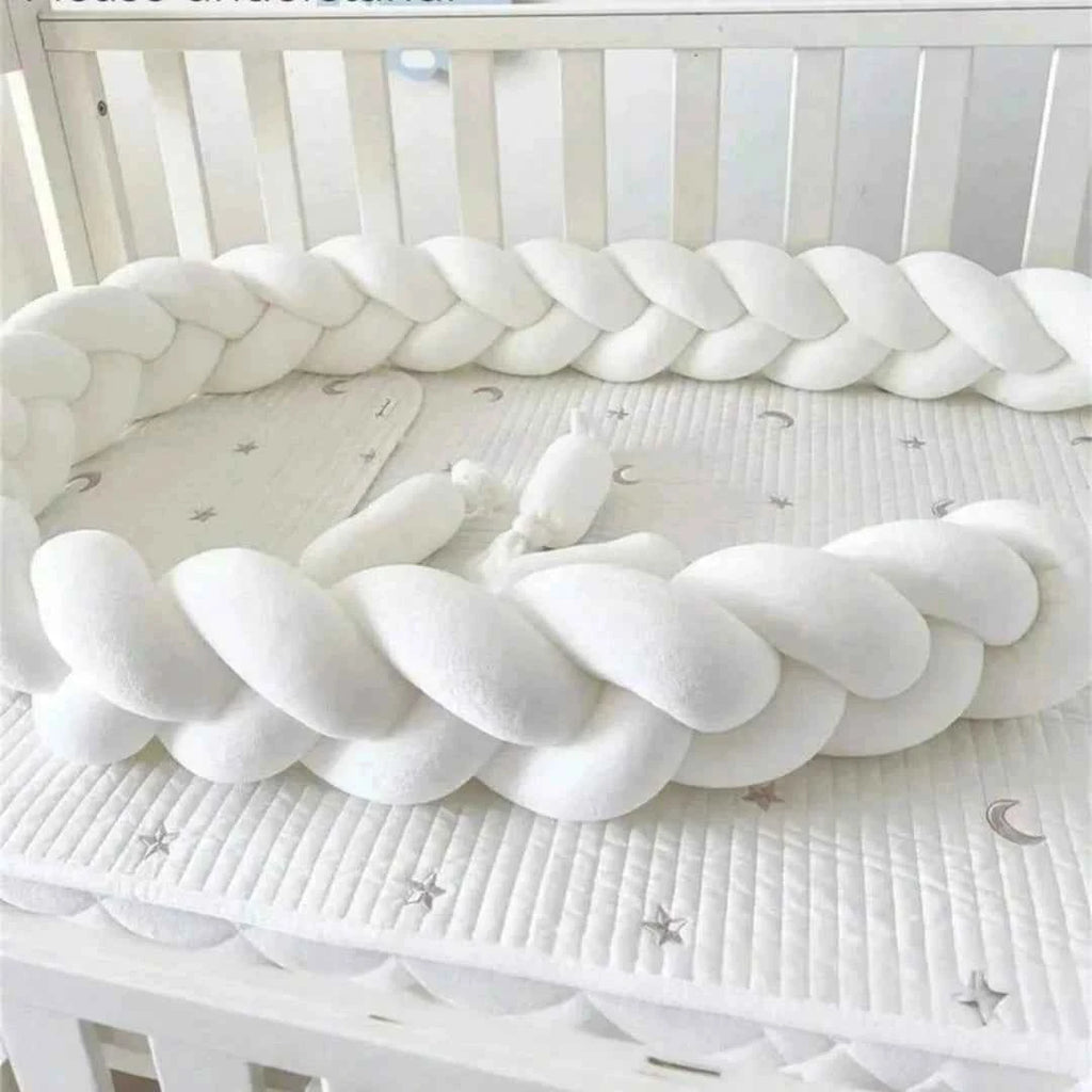 1pc 3-Strand Braided Baby Crib Bumper Guardrail