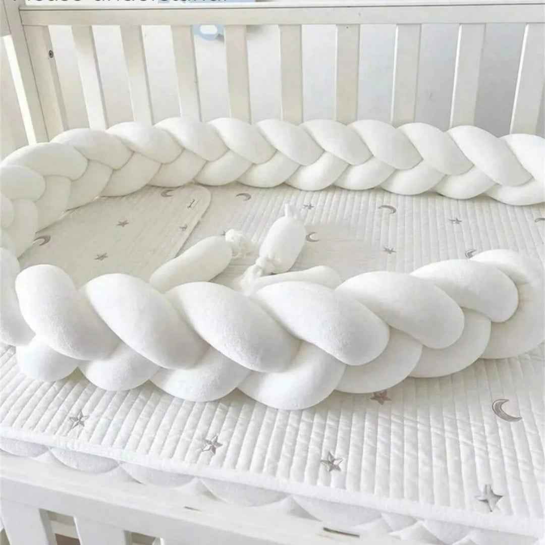 1pc 3-Strand Braided Baby Crib Bumper Guardrail