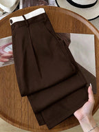 Plus Size Women's Pocket Button Casual Elegant Wide Leg Pants