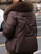 Women's Oversized Fur Collar Thickened Padded Coat