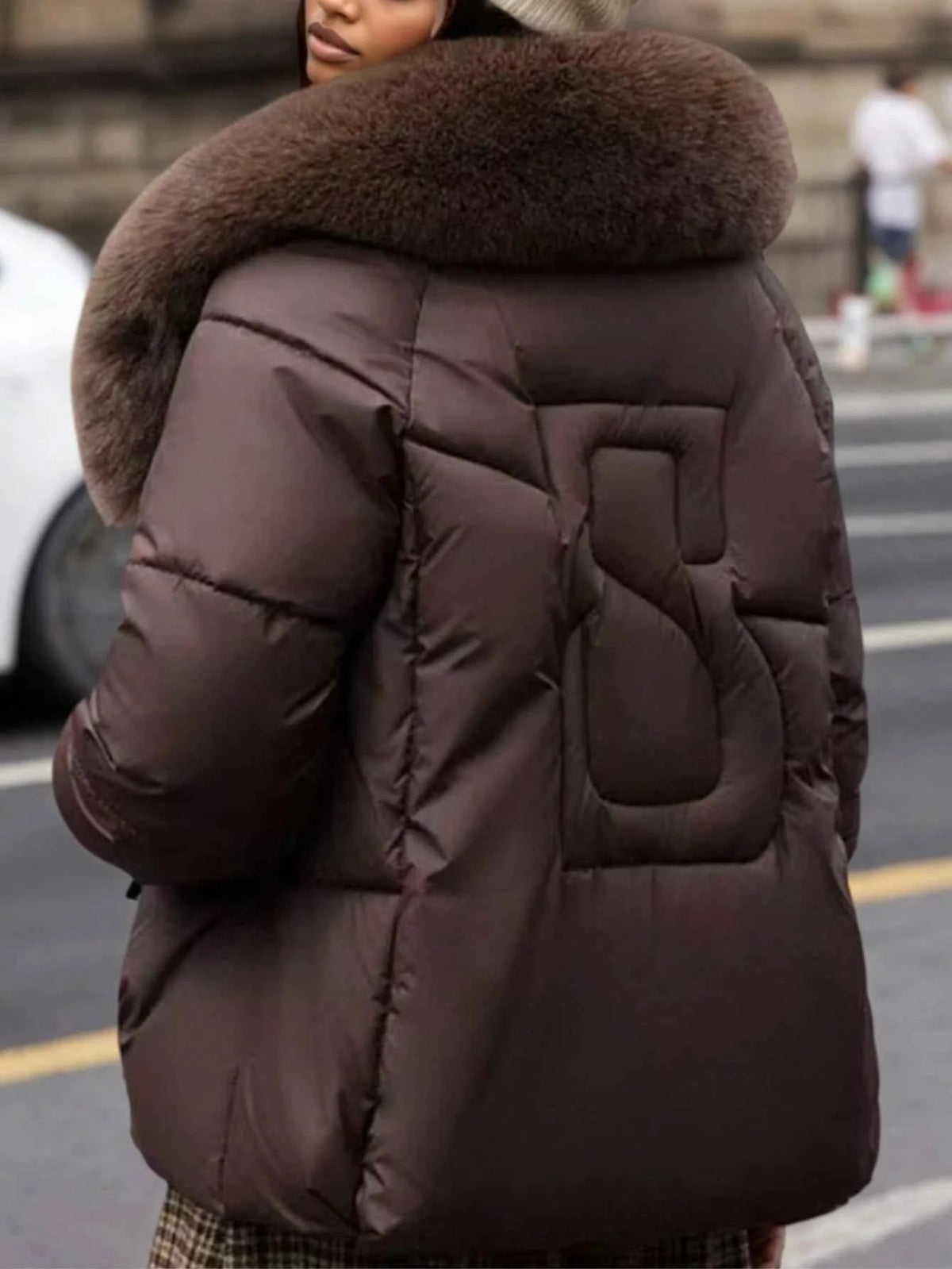 Women's Oversized Fur Collar Thickened Padded Coat