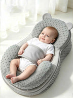 2pcs Set Slanted Bean Velvet Anti-Spit-Up Baby Nest