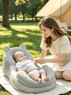 2pcs Set Slanted Bean Velvet Anti-Spit-Up Baby Nest