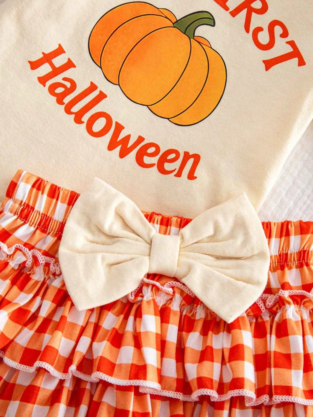 2pcs Baby Girl Cute Pumpkin Pattern Long Sleeve Bodysuit & Pants