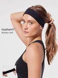 GLOWMODE FeatherFit™ Bandeau d'échauffement anti-transpiration extensible à grips non glissants pour yoga, pilates, gym, entraînement, vêtements de sport quotidiens