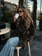 Faux Fur Coat With Large Collar