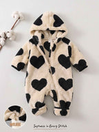 Baby Girls Thermal Lined Hooded Jumpsuit