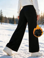 Women's Warm Fleece High Waist Straight Leg Pants