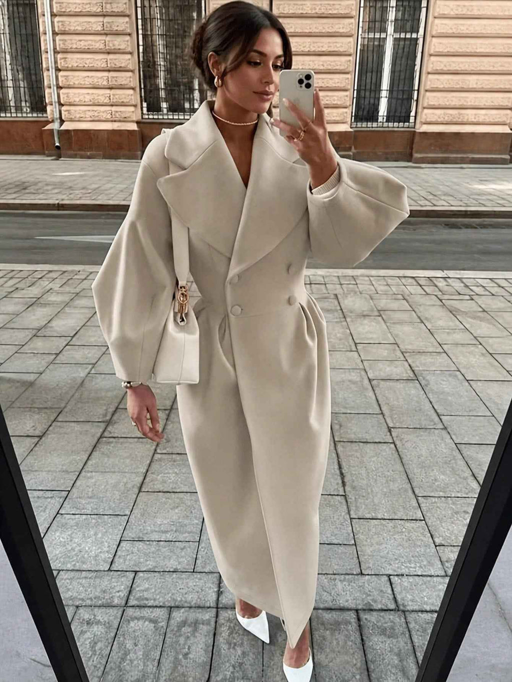 Women's Beige Long Coat
