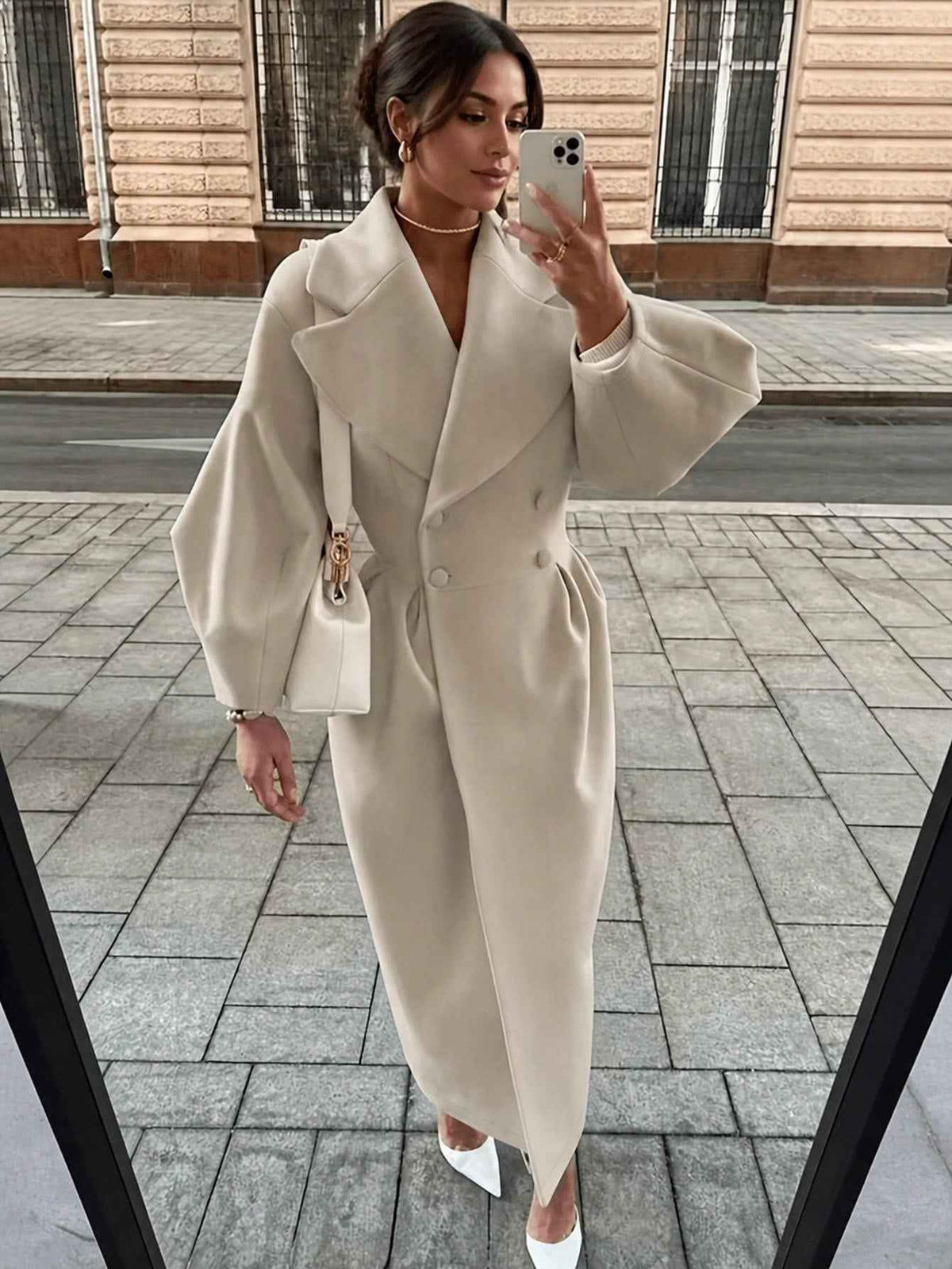 Women's Beige Long Coat