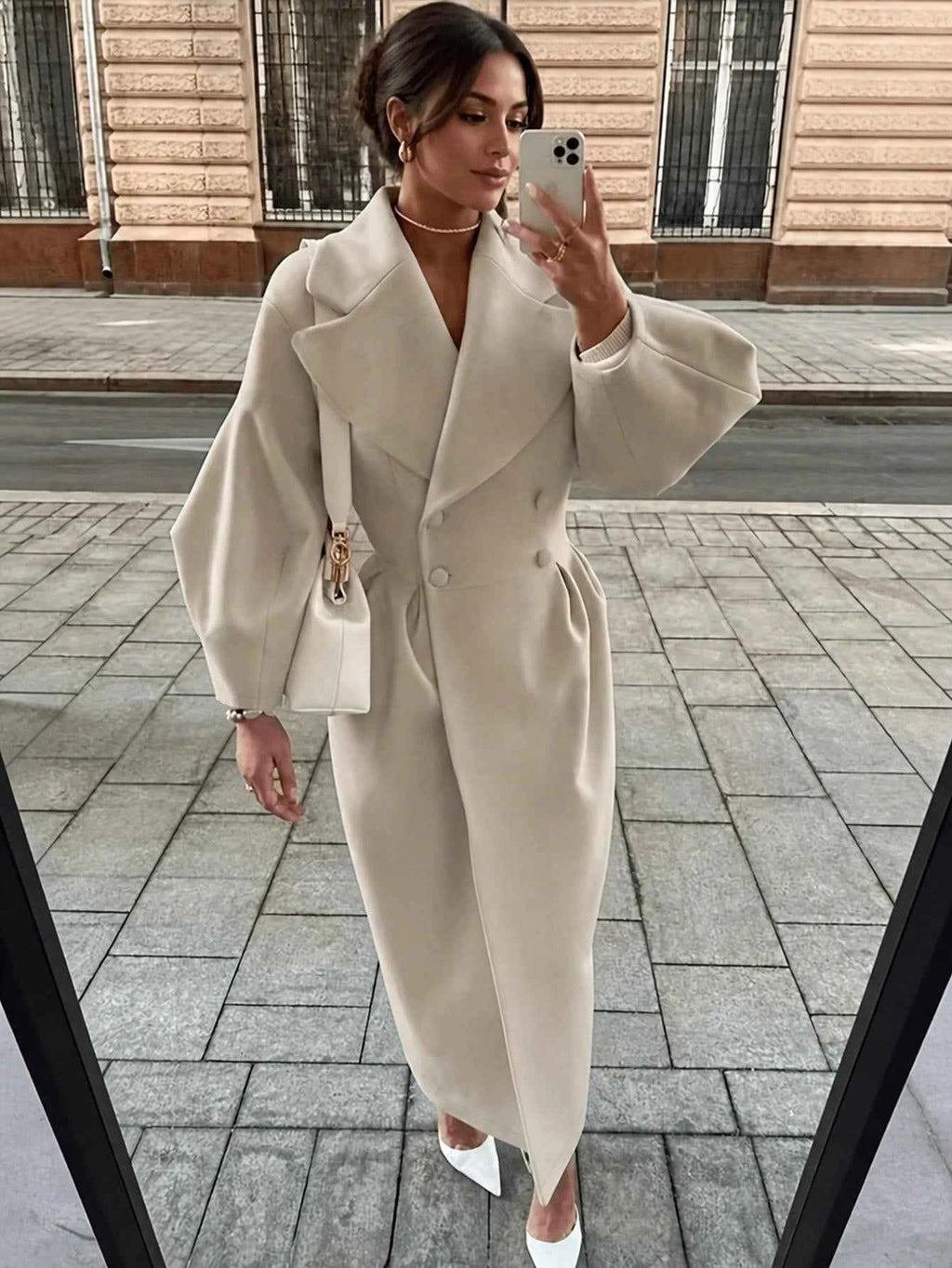 Women's Beige Long Coat