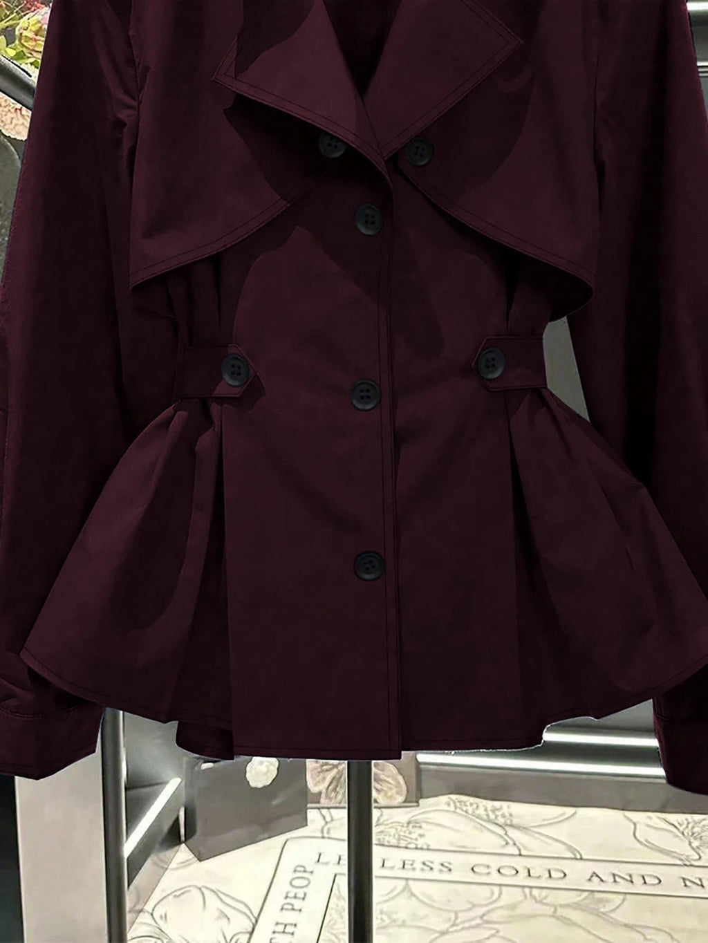 Plus Size Women's Long Sleeve Cinched Waist Trench Coat Fall
