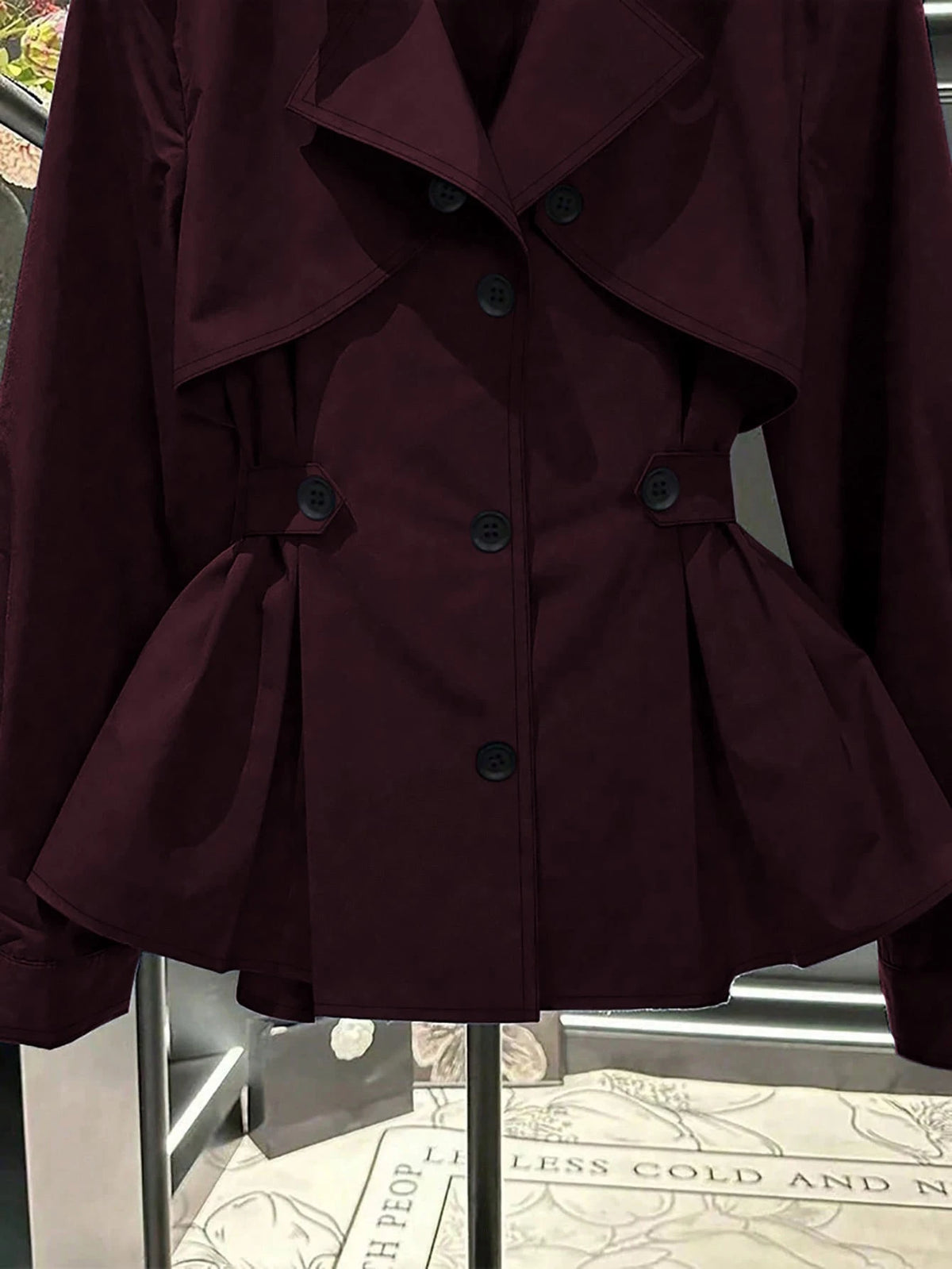 Plus Size Women's Long Sleeve Cinched Waist Trench Coat Fall
