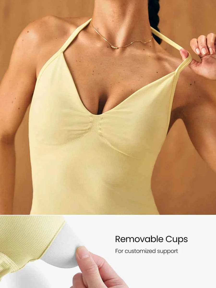 Top de Tank Halter Sans Coutures GLOWMODE - Ultra Fin et Confortable