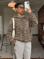 Women Casual Mesh Flared Sleeve Hoodie