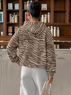 Women Casual Mesh Flared Sleeve Hoodie