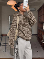 Women Casual Mesh Flared Sleeve Hoodie