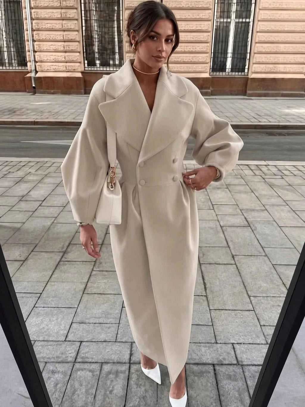 Women's Beige Long Coat