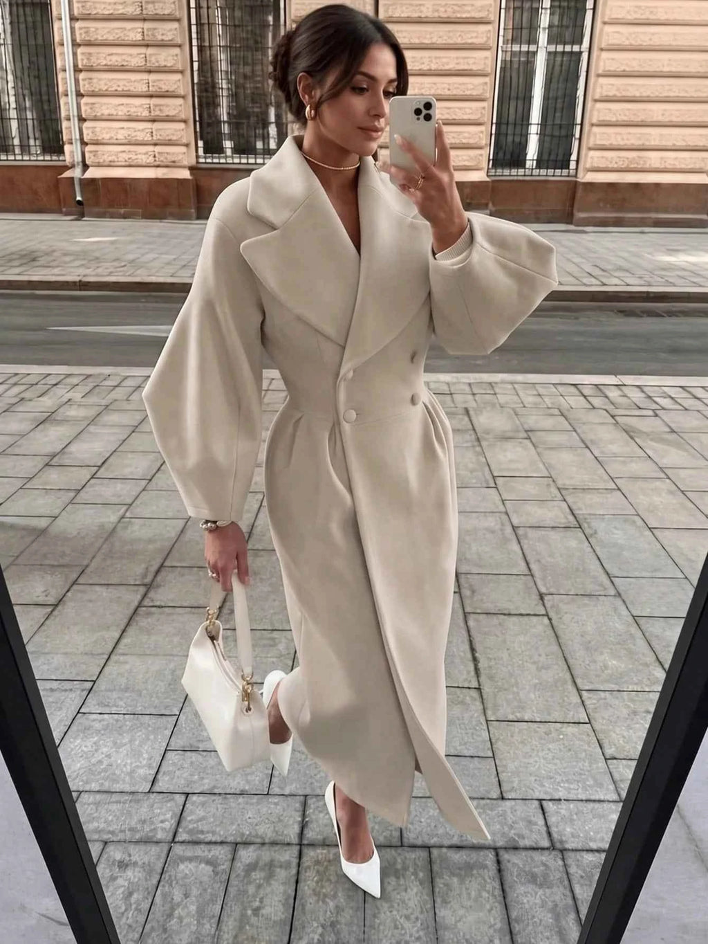 Women's Beige Long Coat