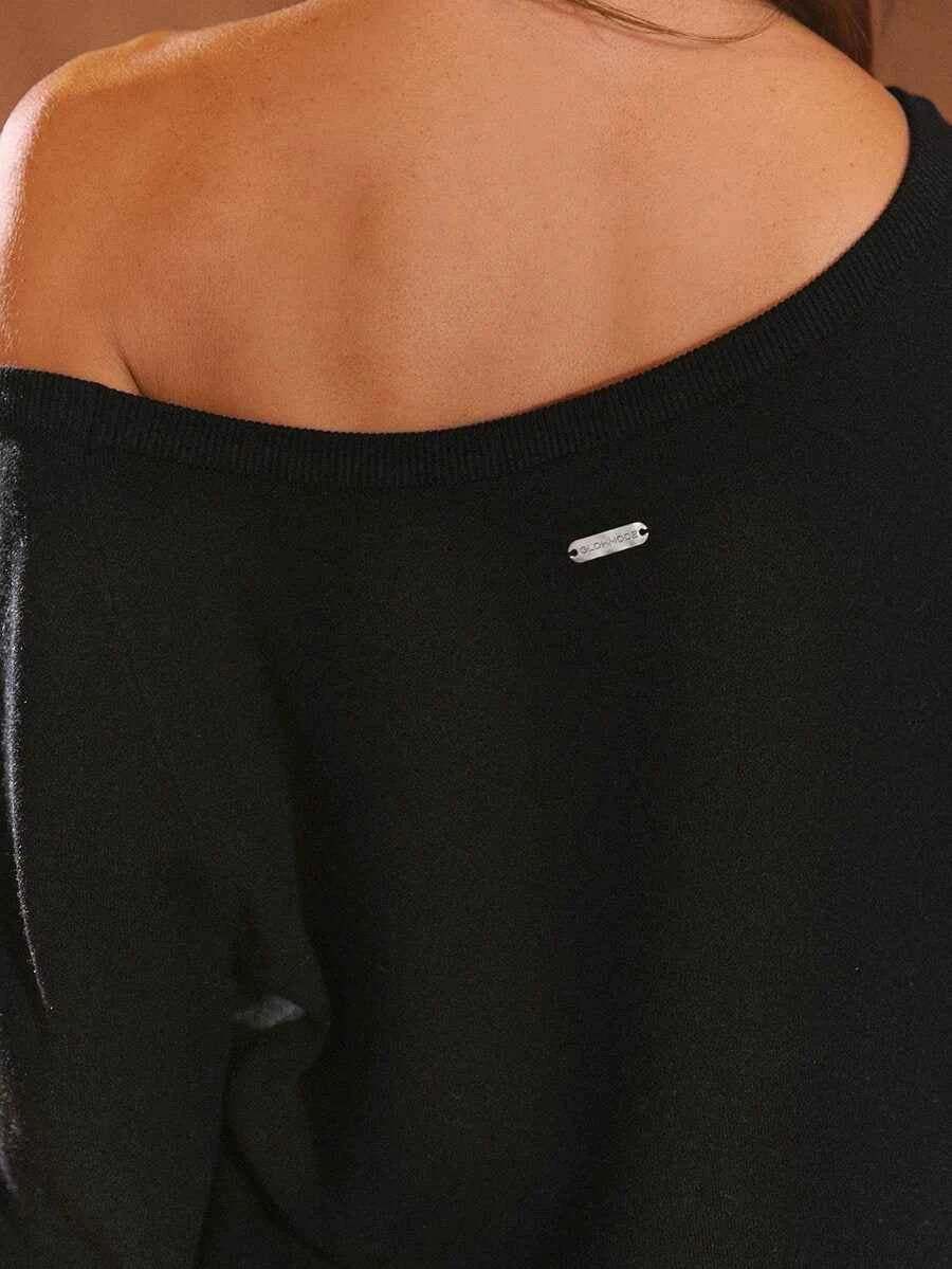 GLOWMODE Collection Douce Fille Pull Tricoté Oversize à Encolure Large pour Matinées Paresseuses - Tenue Décontractée Automne Hiver