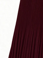 Plus Size Women's Pleated Long Casual Skirt