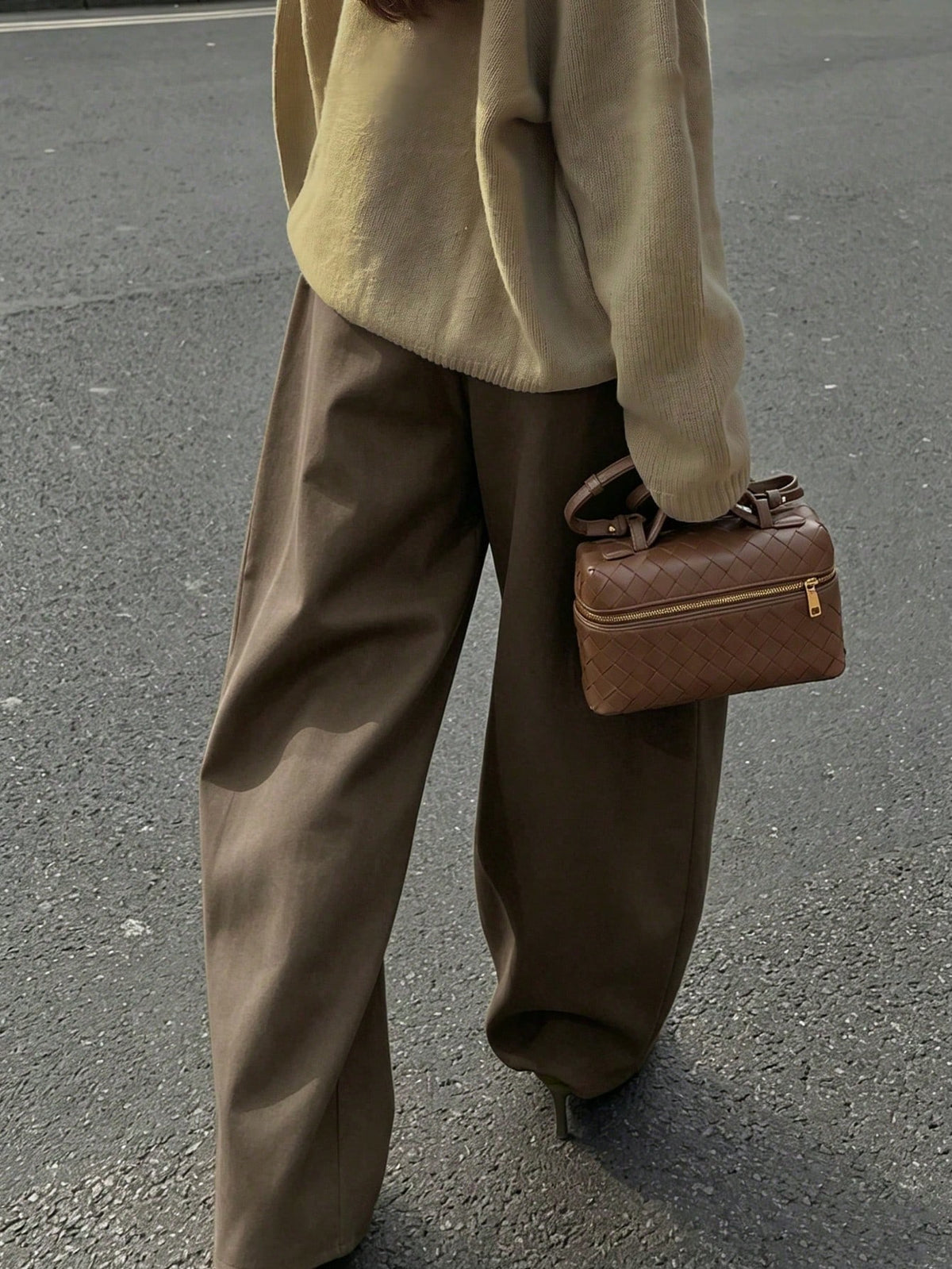 High Waist Slim Maxi Pants