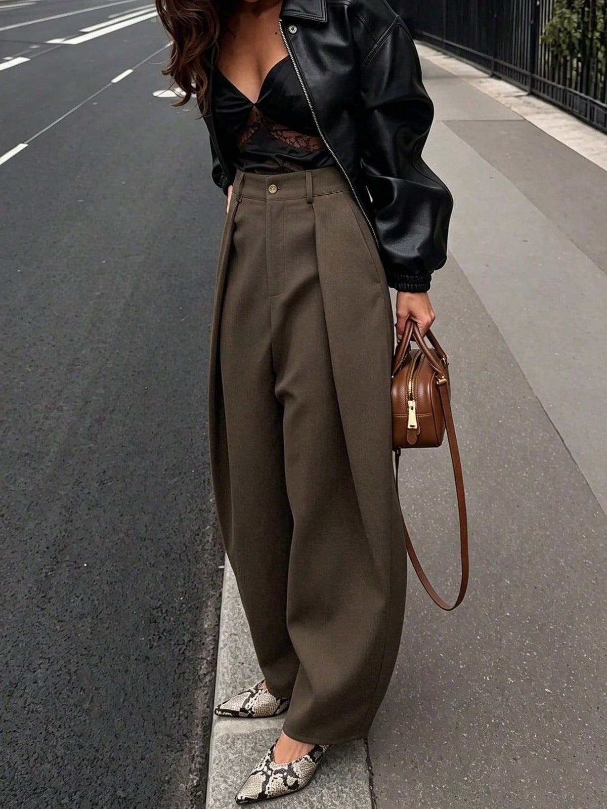 High Waist Slim Maxi Pants