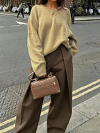 High Waist Slim Maxi Pants