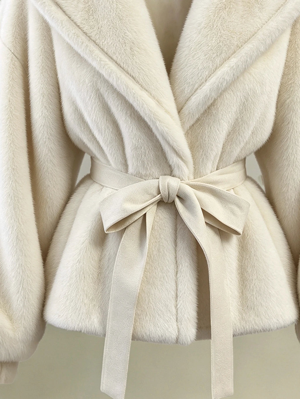 Women's Apricot Hooded Faux Fur Jacket